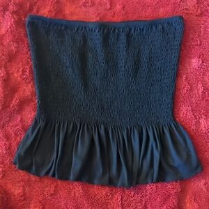 Black Smocked Tube Top